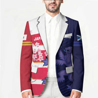 Japan and Scotland Rugby Custom Blazer Brave Blossoms Scottish Thistle Together LT14 - Polynesian Pride