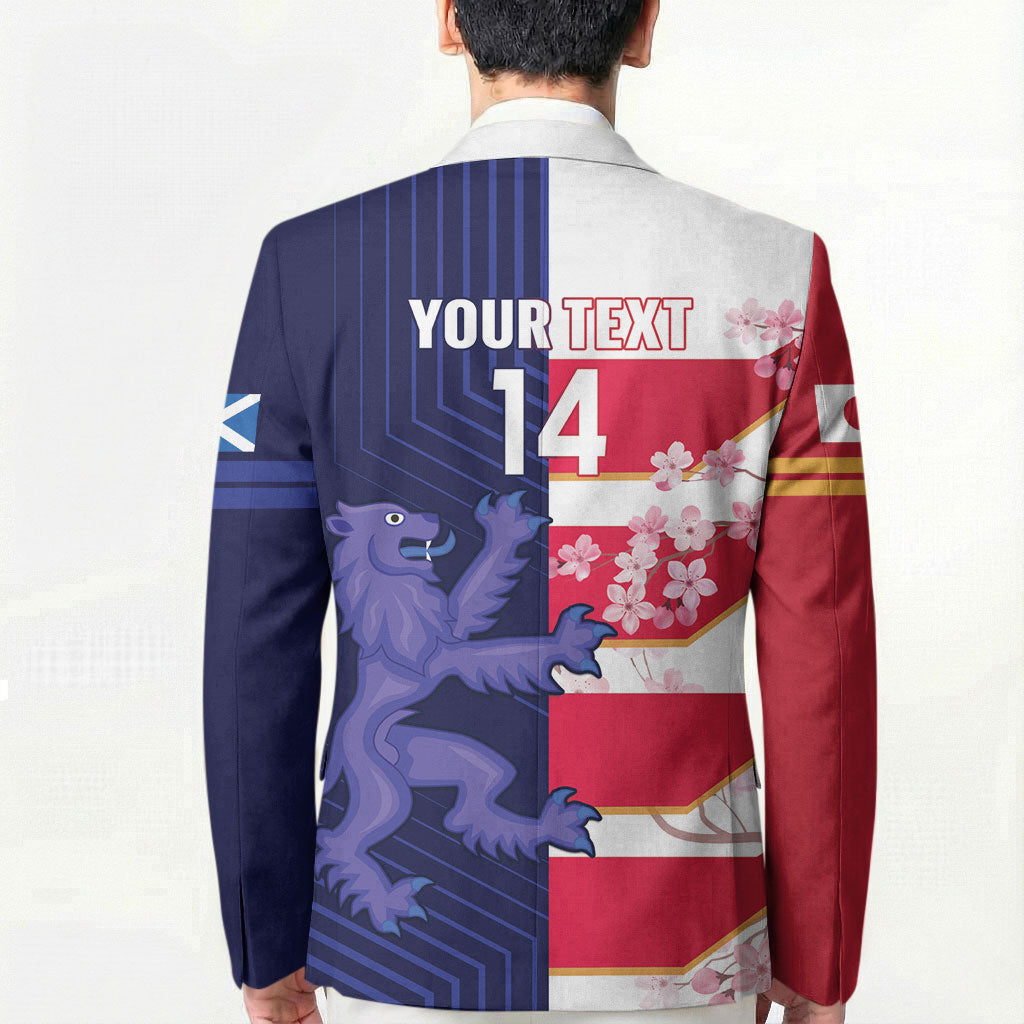 Japan and Scotland Rugby Custom Blazer Brave Blossoms Scottish Thistle Together LT14 - Polynesian Pride