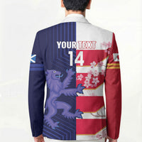 Japan and Scotland Rugby Custom Blazer Brave Blossoms Scottish Thistle Together LT14 - Polynesian Pride