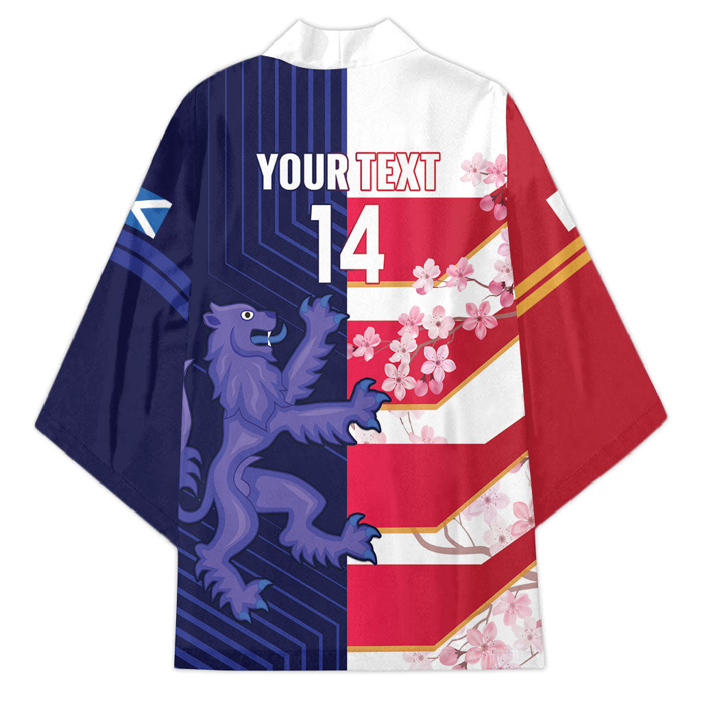 Japan and Scotland Rugby Custom Kimono Brave Blossoms Scottish Thistle Together LT14 - Polynesian Pride