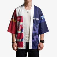 Japan and Scotland Rugby Custom Kimono Brave Blossoms Scottish Thistle Together LT14 - Polynesian Pride