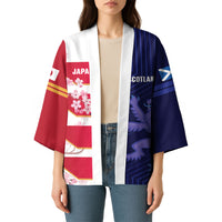 Japan and Scotland Rugby Custom Kimono Brave Blossoms Scottish Thistle Together LT14 - Polynesian Pride