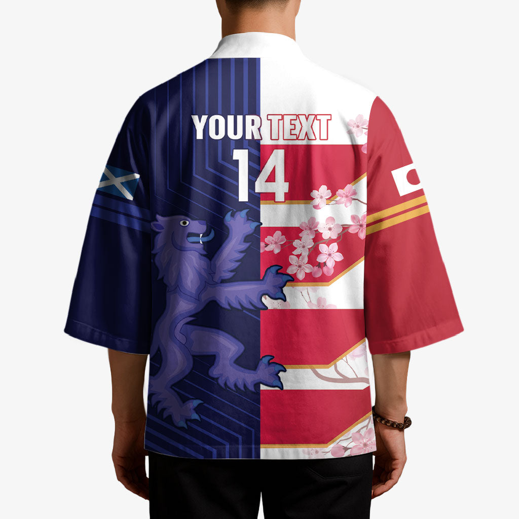 Japan and Scotland Rugby Custom Kimono Brave Blossoms Scottish Thistle Together LT14 - Polynesian Pride