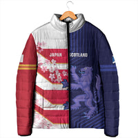 Japan and Scotland Rugby Custom Padded Jacket Brave Blossoms Scottish Thistle Together LT14 - Polynesian Pride