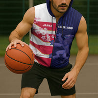 Japan and Scotland Rugby Custom Sleeveless Zip Hoodie Brave Blossoms Scottish Thistle Together LT14 - Polynesian Pride