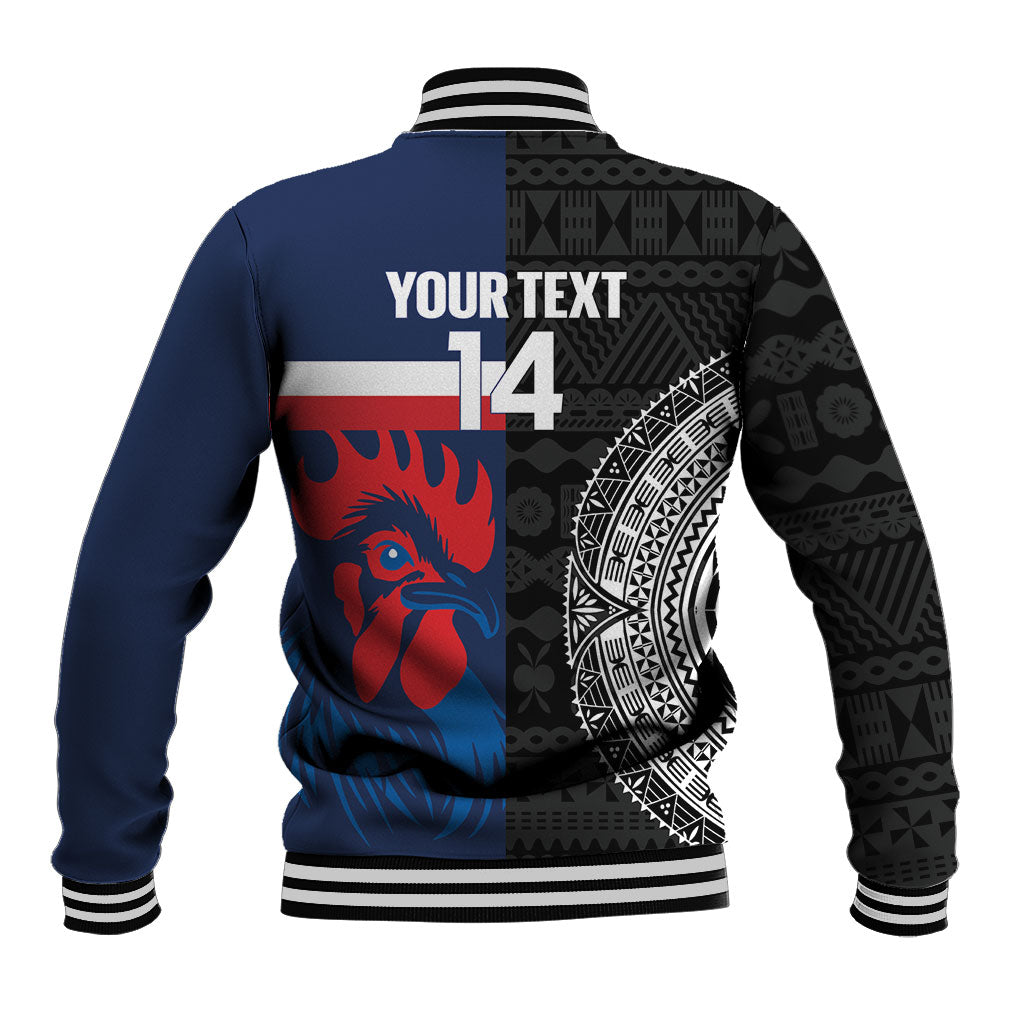 Fiji and France Rugby Custom Baseball Jacket Flying Fijian Les Bleus Together LT14 - Polynesian Pride