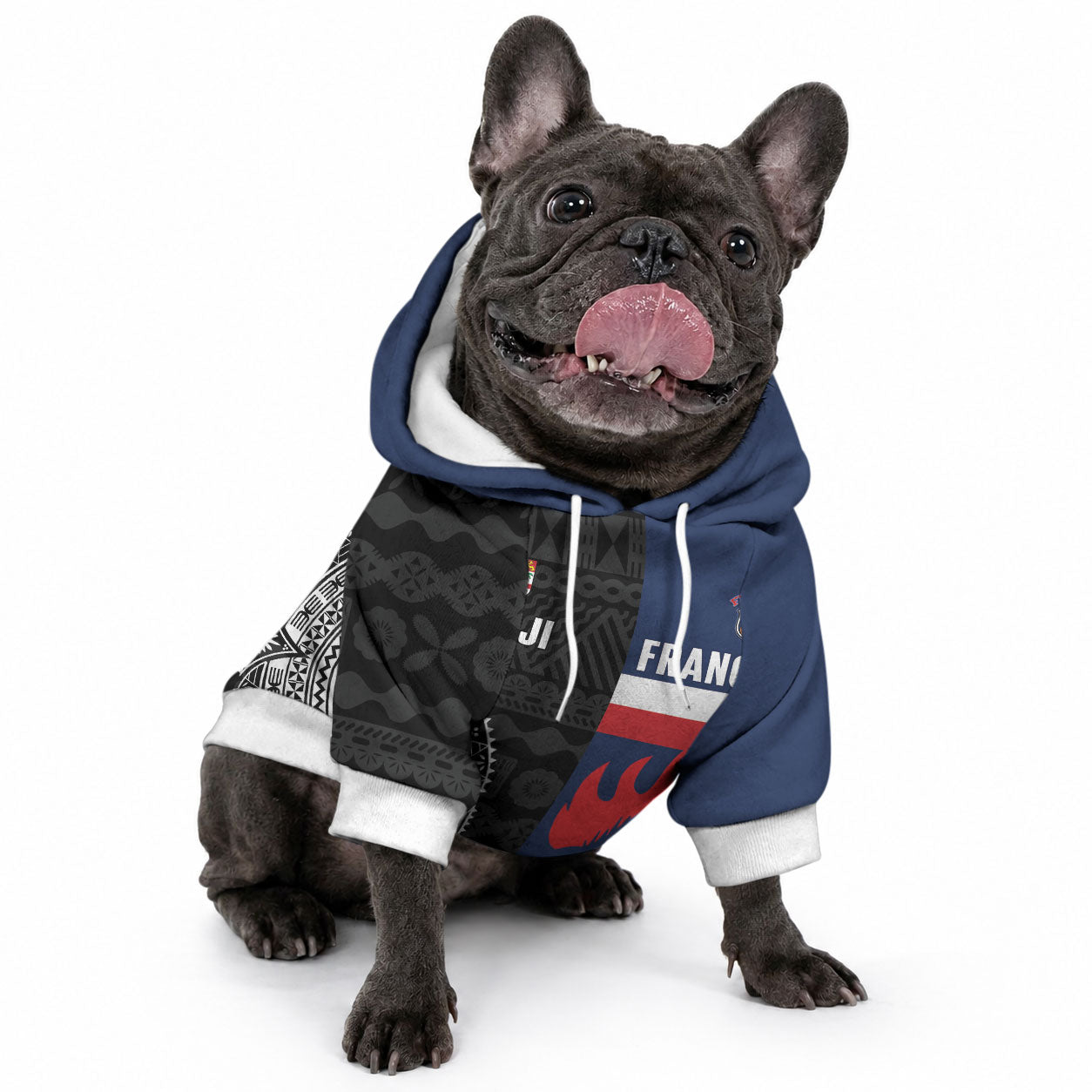 Fiji and France Rugby Custom Pet Hoodie Flying Fijian Les Bleus Together LT14 - Polynesian Pride