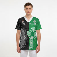 Fiji and Ireland Rugby Custom Scrub Top Flying Fijian Irish Shamrocks Together LT14 - Polynesian Pride