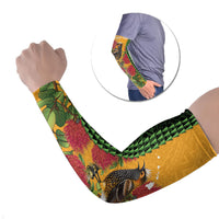 Personalized Hawaii Akohekohe Ohia Lehua Arm Sleeves Crested Honeycreeper Kakau Hawaiian Pattern