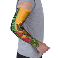 Personalized Hawaii Akohekohe Ohia Lehua Arm Sleeves Crested Honeycreeper Kakau Hawaiian Pattern