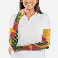 Personalized Hawaii Akohekohe Ohia Lehua Arm Sleeves Crested Honeycreeper Kakau Hawaiian Pattern