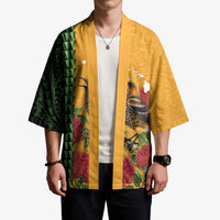 Personalized Hawaii Akohekohe Ohia Lehua Kimono Crested Honeycreeper Kakau Hawaiian Pattern