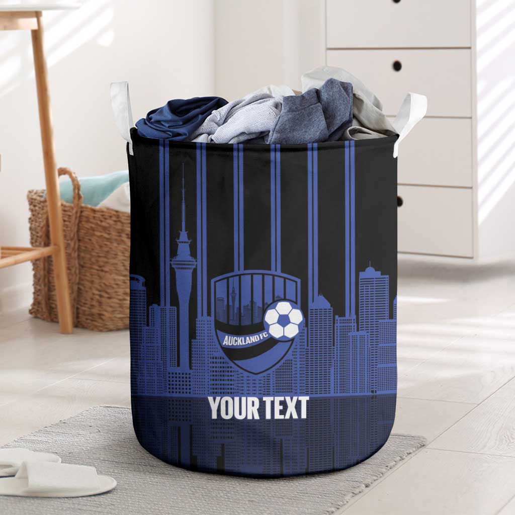 New Zealand Auckland Football Custom Laundry Basket Go City of Sails Est 2025 LT14 Black - Polynesian Pride