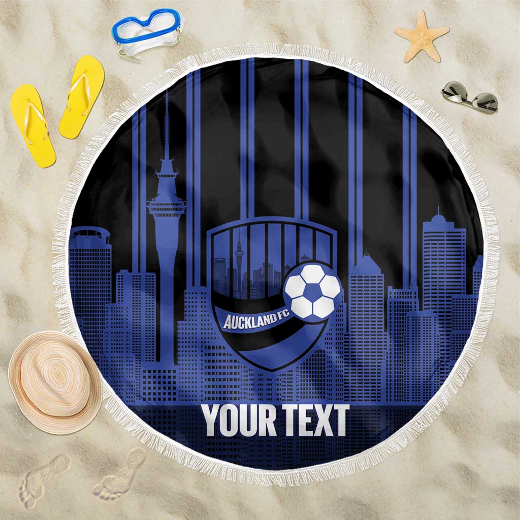 New Zealand Auckland Football Custom Beach Blanket Go City of Sails Est 2025 LT14 One Size 150cm Black - Polynesian Pride