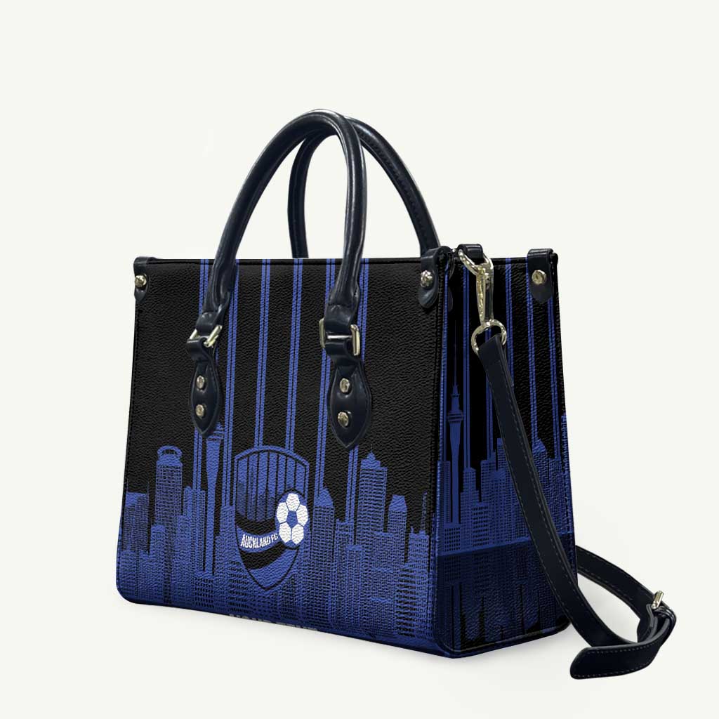 New Zealand Auckland Football Custom Leather Bag Go City of Sails Est 2025 LT14 Black - Polynesian Pride