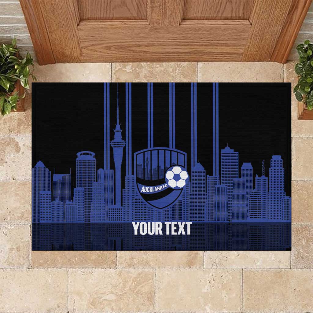 New Zealand Auckland Football Custom Rubber Doormat Go City of Sails Est 2025 LT14 Black - Polynesian Pride