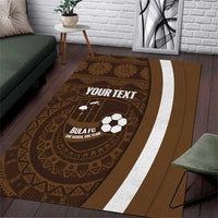 Bula Fiji Football Custom Area Rug One Vanua One Team Tapa Pattern LT14 Brown - Polynesian Pride