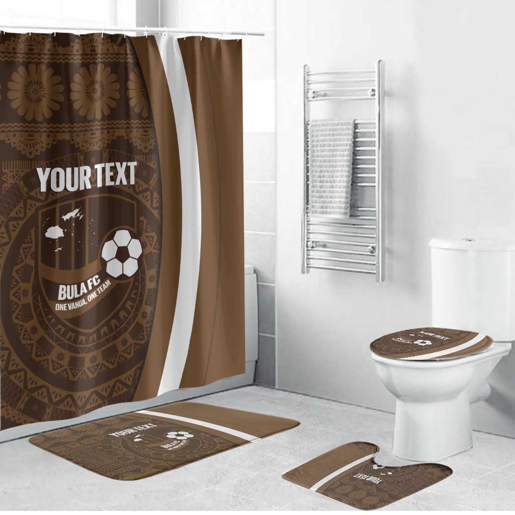 Bula Fiji Football Custom Bathroom Set One Vanua One Team Tapa Pattern LT14 Bathroom Set (4 pcs) Brown - Polynesian Pride