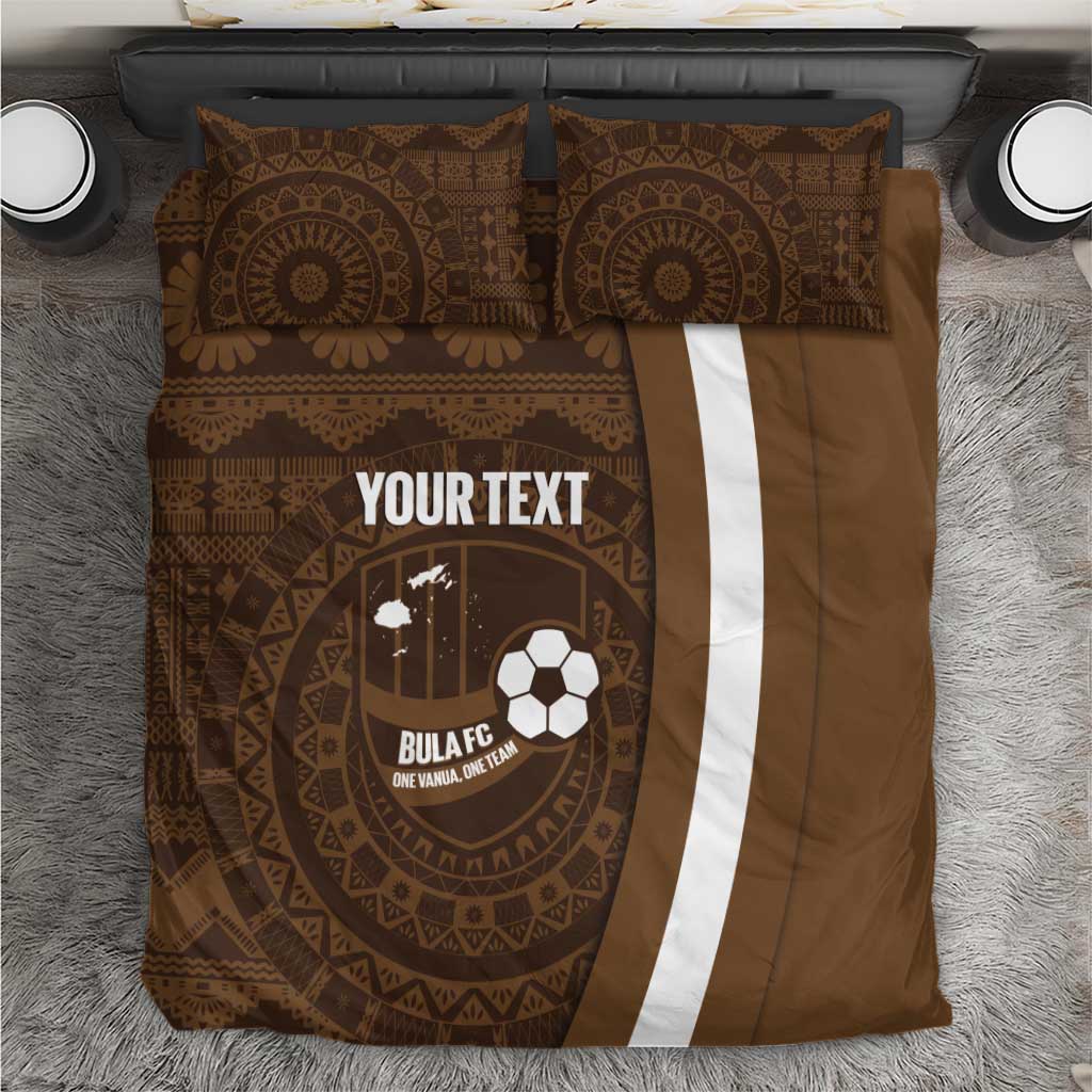 Bula Fiji Football Custom Bedding Set One Vanua One Team Tapa Pattern LT14 Brown - Polynesian Pride
