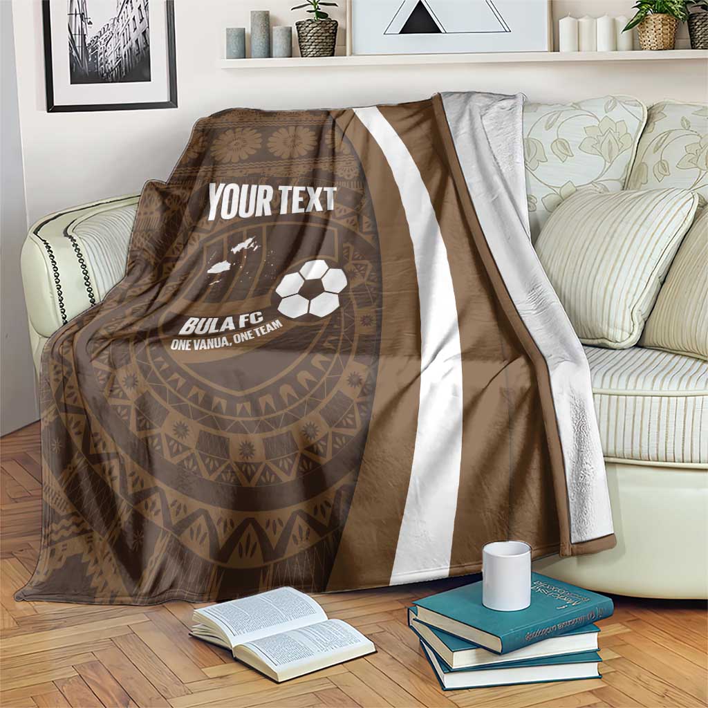 Bula Fiji Football Custom Blanket One Vanua One Team Tapa Pattern LT14 Brown - Polynesian Pride