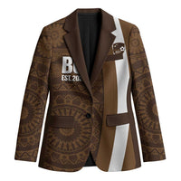 Bula Fiji Football Custom Blazer One Vanua One Team Tapa Pattern LT14 Unisex Brown - Polynesian Pride