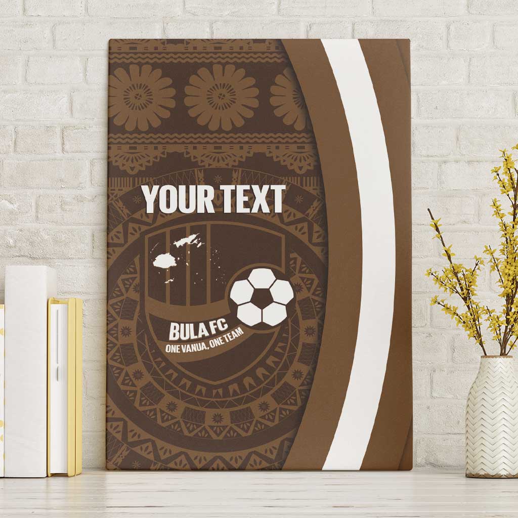 Bula Fiji Football Custom Canvas Wall Art One Vanua One Team Tapa Pattern LT14 Without Frame Brown - Polynesian Pride