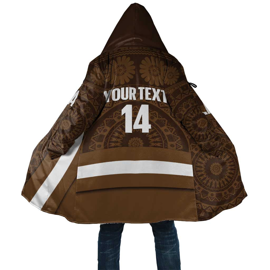 Bula Fiji Football Custom Cloak One Vanua One Team Tapa Pattern LT14 Unisex Brown - Polynesian Pride