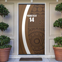 Bula Fiji Football Custom Door Cover One Vanua One Team Tapa Pattern LT14 Brown - Polynesian Pride