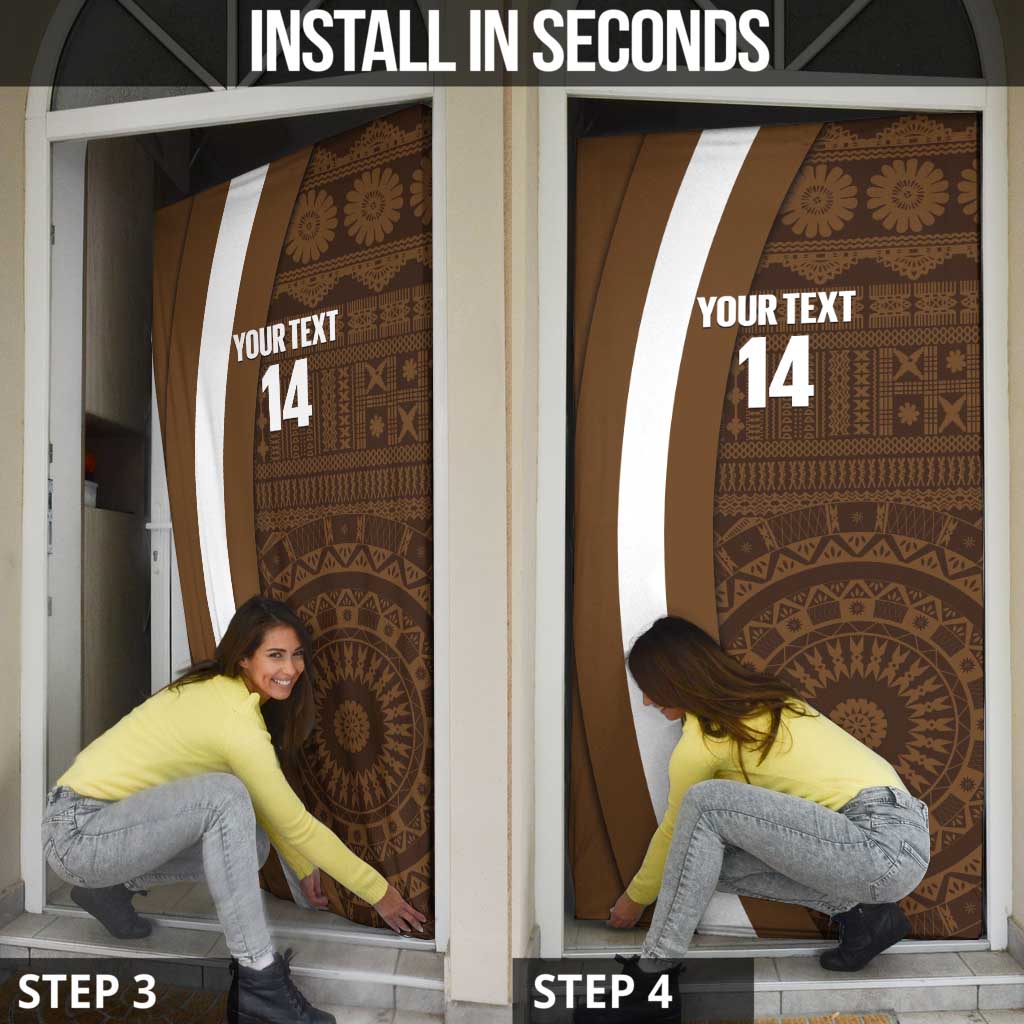Bula Fiji Football Custom Door Cover One Vanua One Team Tapa Pattern LT14 - Polynesian Pride