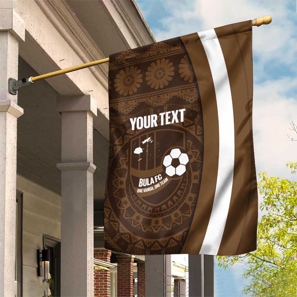 Bula Fiji Football Custom Garden Flag One Vanua One Team Tapa Pattern LT14 House Flag Brown - Polynesian Pride