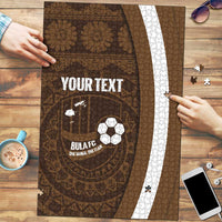 Bula Fiji Football Custom Puzzle One Vanua One Team Tapa Pattern LT14 Brown - Polynesian Pride