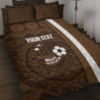 Bula Fiji Football Custom Quilt Bed Set One Vanua One Team Tapa Pattern LT14 Brown - Polynesian Pride