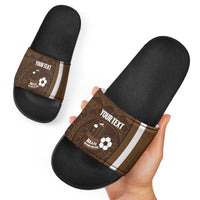 Bula Fiji Football Custom Slide Sandals One Vanua One Team Tapa Pattern LT14 - Polynesian Pride