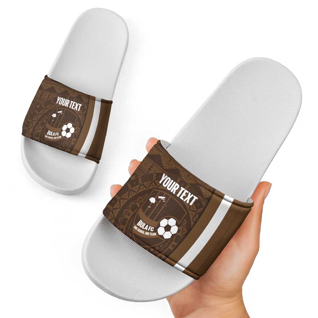 Bula Fiji Football Custom Slide Sandals One Vanua One Team Tapa Pattern LT14 - Polynesian Pride