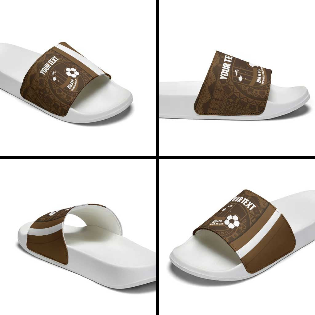 Bula Fiji Football Custom Slide Sandals One Vanua One Team Tapa Pattern LT14 - Polynesian Pride