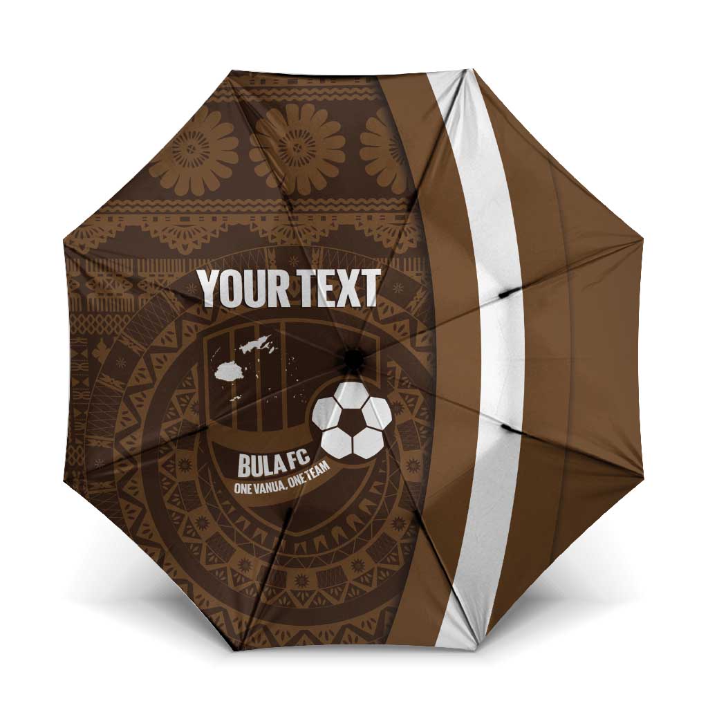 Bula Fiji Football Custom Umbrella One Vanua One Team Tapa Pattern LT14 One Size Folded 11.42 inch Opened Diameter 37.4 inch Brown - Polynesian Pride