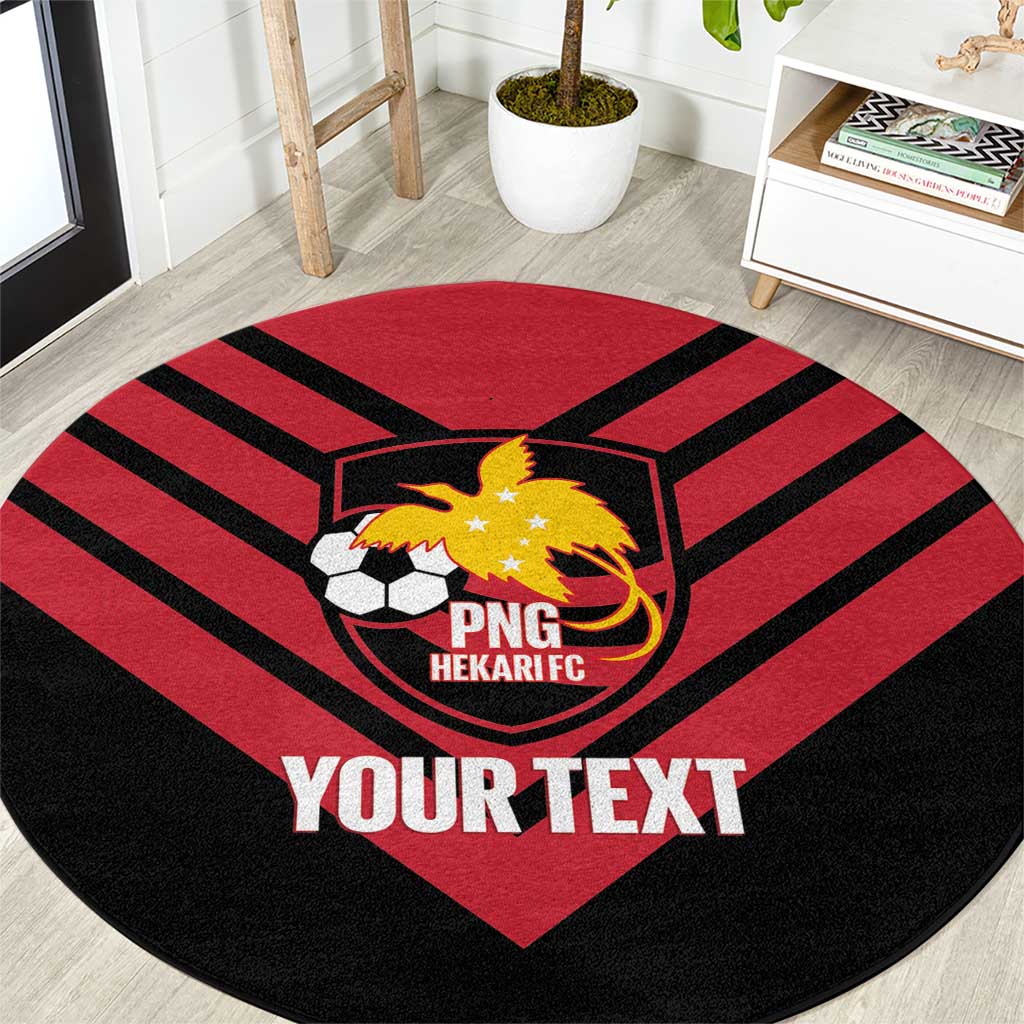 Hekari Papua New Guinea Football Custom Round Carpet Go PNG Red Army LT14 Red - Polynesian Pride