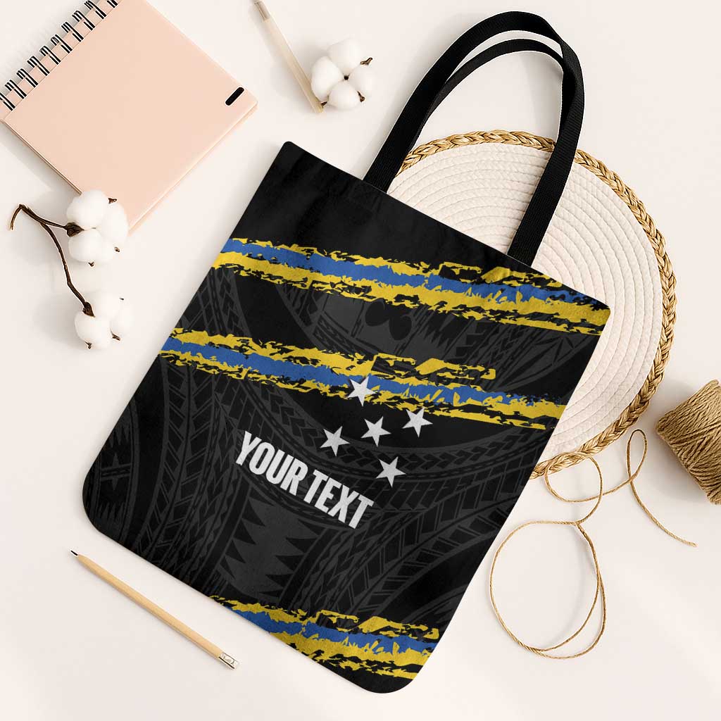 Kings Solomon Islands Football Custom Tote Bag Come On Solomons Polynesian Grunge Style LT14 Black Strap One Size Black - Polynesian Pride