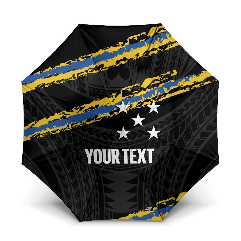 Kings Solomon Islands Football Custom Umbrella Come On Solomons Polynesian Grunge Style LT14 One Size Folded 11.42 inch Opened Diameter 37.4 inch Black - Polynesian Pride