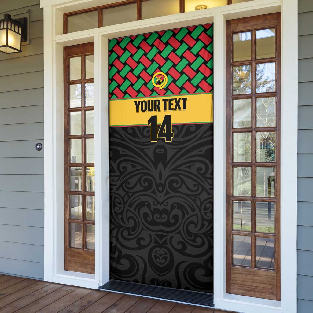 Vanuatu Football Custom Door Cover Go Chiefs Basket-weave Pattern LT14 - Polynesian Pride