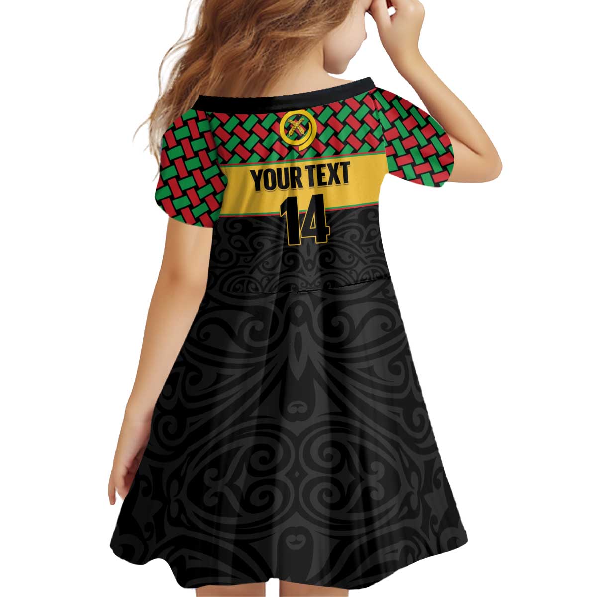 Vanuatu Football Custom Kid Short Sleeve Dress Go Chiefs Basket-weave Pattern LT14 - Polynesian Pride