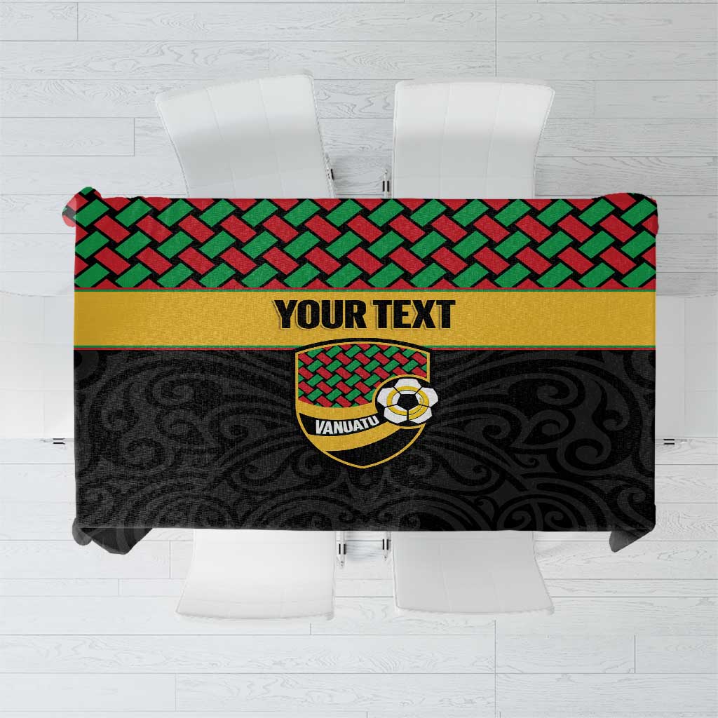 Vanuatu Football Custom Tablecloth Go Chiefs Basket-weave Pattern LT14 Black - Polynesian Pride