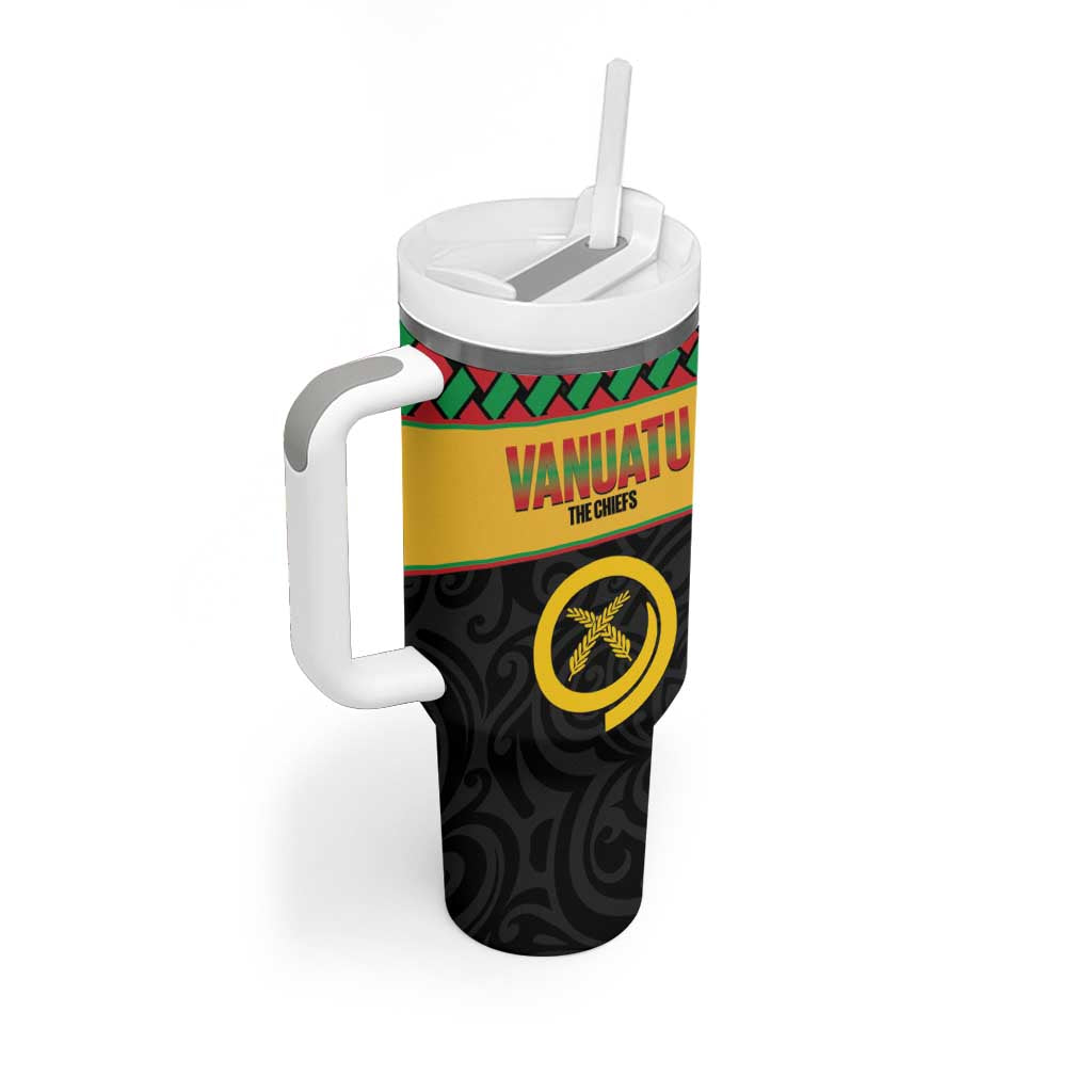 Vanuatu Football Custom Tumbler With Handle Go Chiefs Basket-weave Pattern LT14 - Polynesian Pride