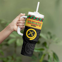 Vanuatu Football Custom Tumbler With Handle Go Chiefs Basket-weave Pattern LT14 - Polynesian Pride