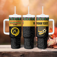 Vanuatu Football Custom Tumbler With Handle Go Chiefs Basket-weave Pattern LT14 - Polynesian Pride