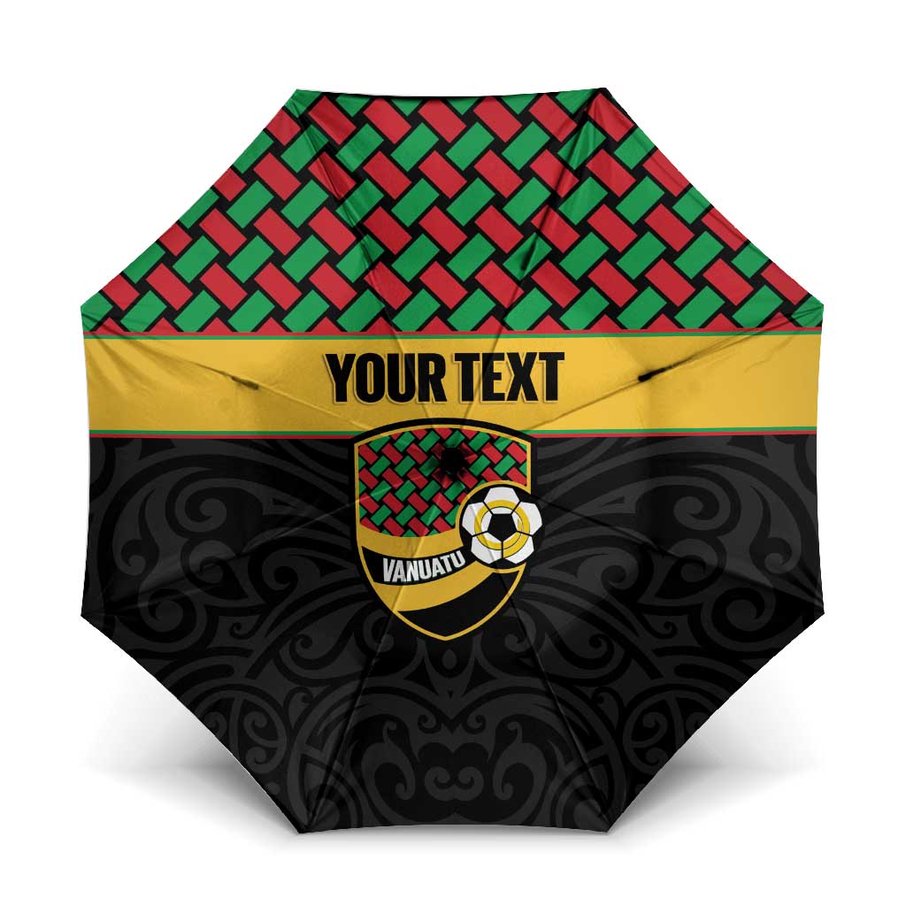 Vanuatu Football Custom Umbrella Go Chiefs Basket-weave Pattern LT14 One Size Folded 11.42 inch Opened Diameter 37.4 inch Black - Polynesian Pride