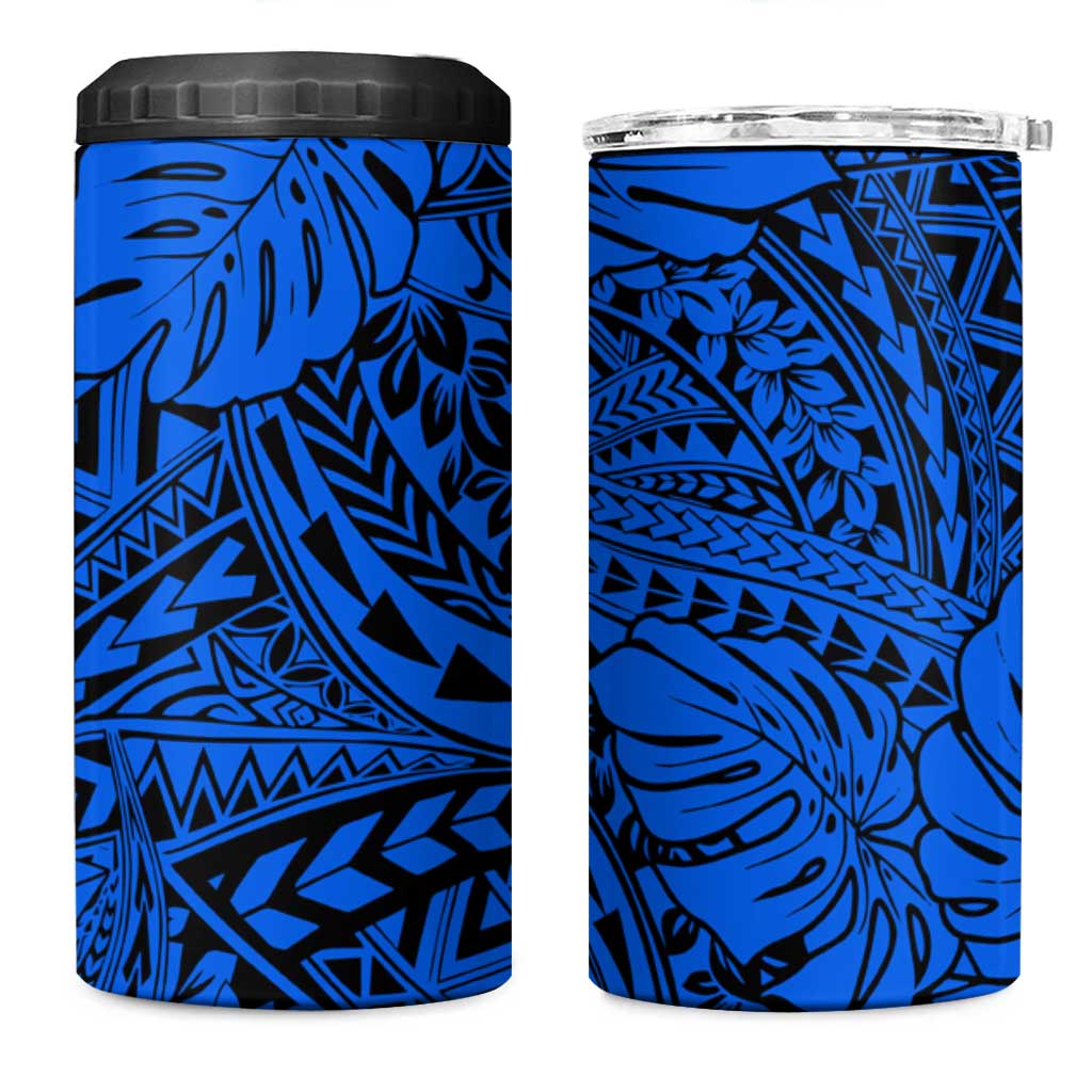 Blue Hawaii 4 in 1 Can Cooler Tumbler Polynesian Tribal Art LT14 One Size: 16 oz Blue - Polynesian Pride