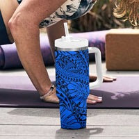 Blue Hawaii Tumbler With Handle Polynesian Tribal Art LT14 - Polynesian Pride