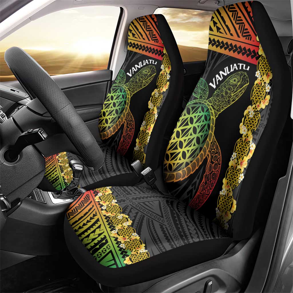 Vanuatu Sand Drawing Turtle Car Seat Cover Happy Independence Day LT14 - Polynesian Pride