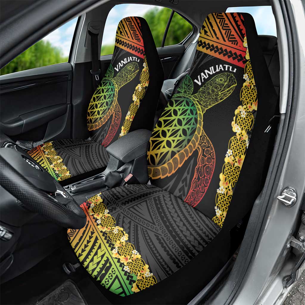 Vanuatu Sand Drawing Turtle Car Seat Cover Happy Independence Day LT14 - Polynesian Pride